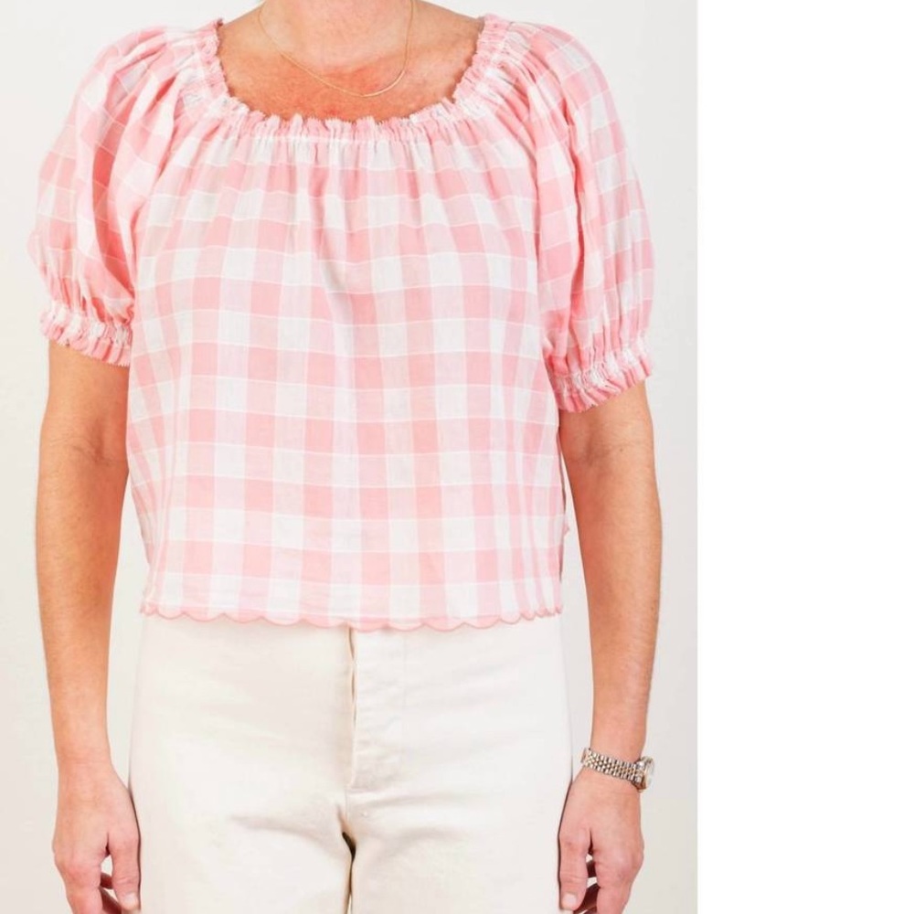 Nwt The Great. garland top in pink/white - Picture 5 of 8